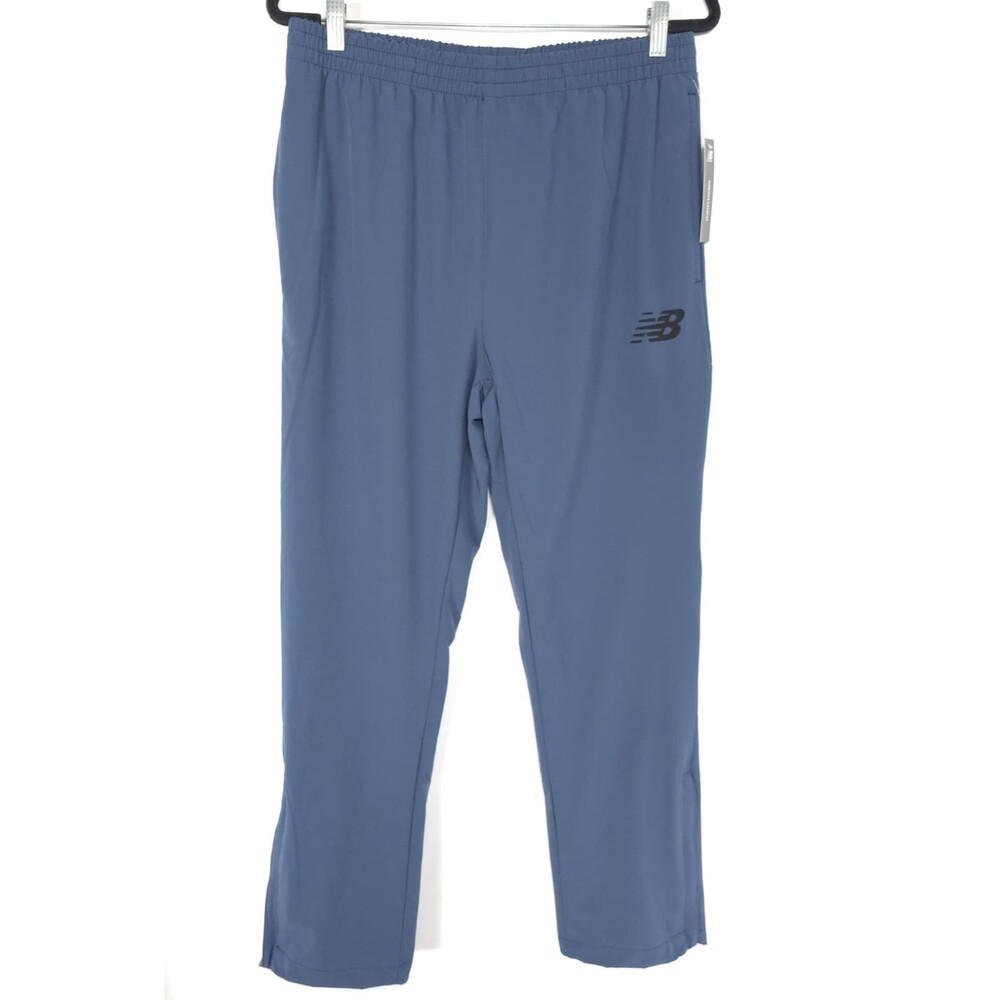 NEW BALANCE Men's New Pants LARGE All Motion Stretch Zip Ankle Mesh Lined Blue